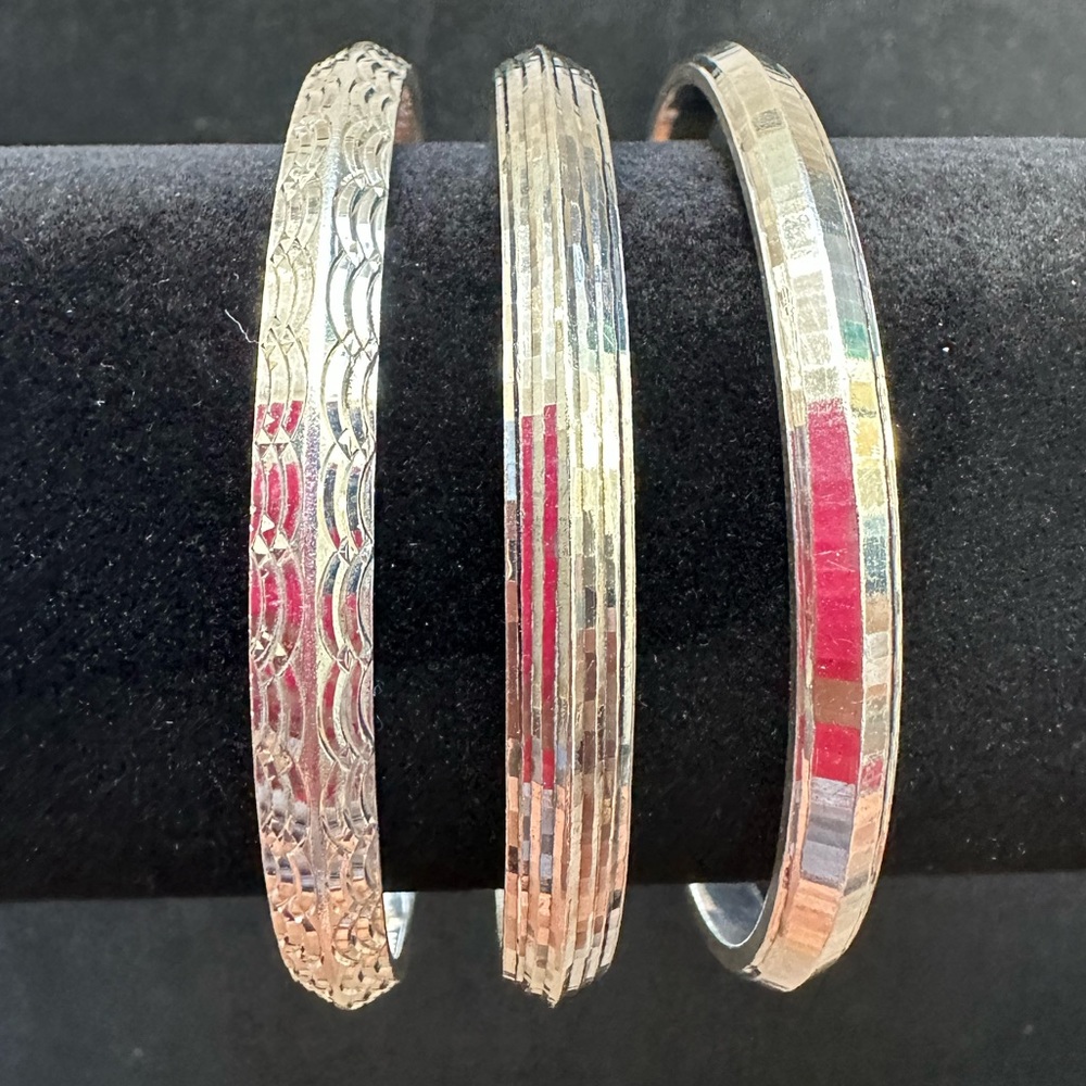 Bangle Set Medium (3) - Sterling Silver 925